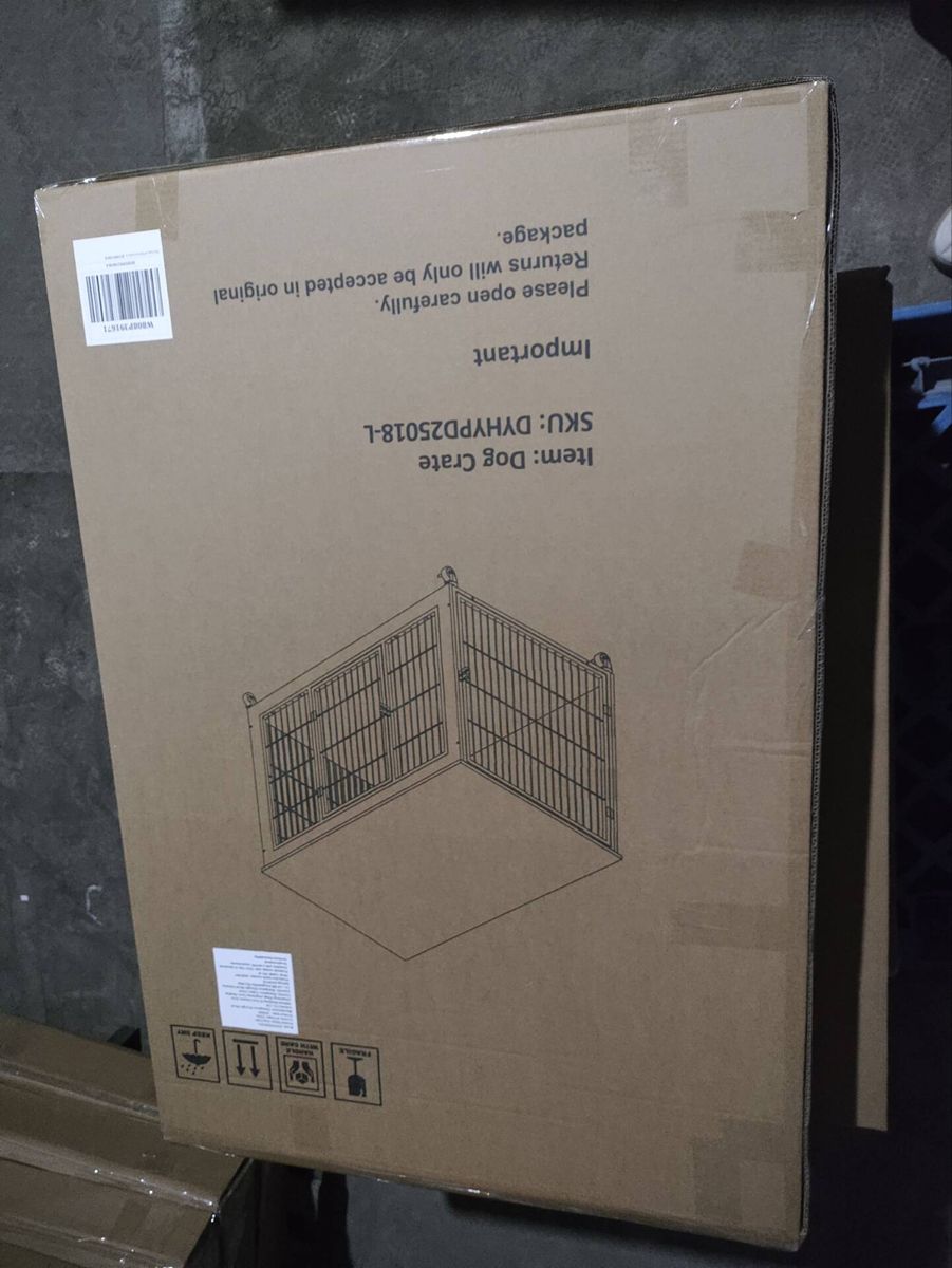 38.6-Inch Dog Crate End Table on Wheels — view 3