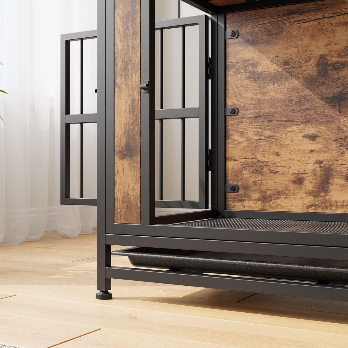 32.8-Inch Dog Crate Table with Sliding Doors — view 4