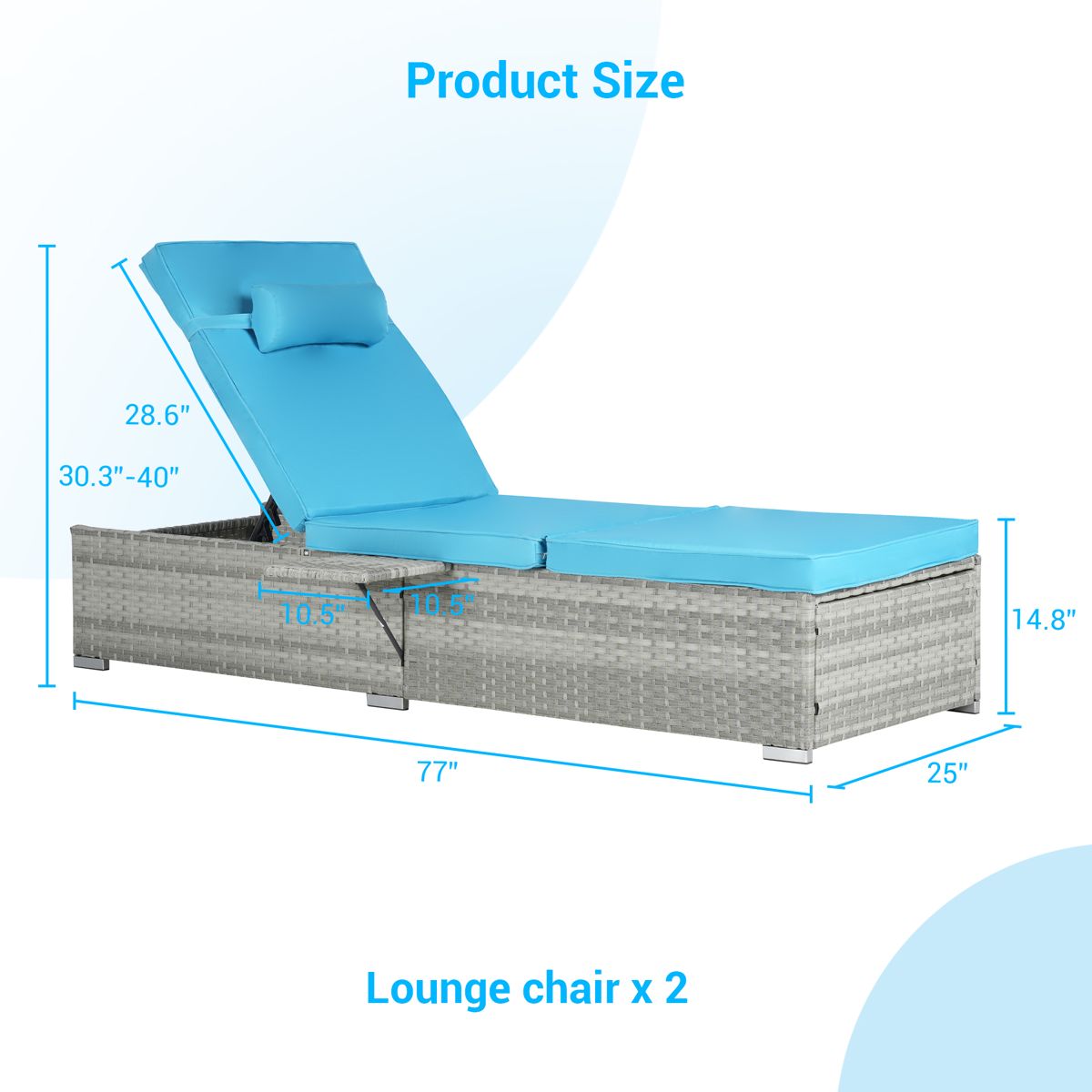 2-Piece PE Rattan Chaise Lounge Set — view 4