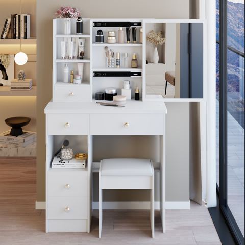 29-Inch Vanity with Drawer and Sliding Mirror