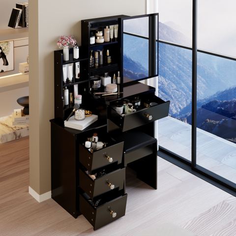 29-Inch Vanity with Cabinet and Sliding Mirror