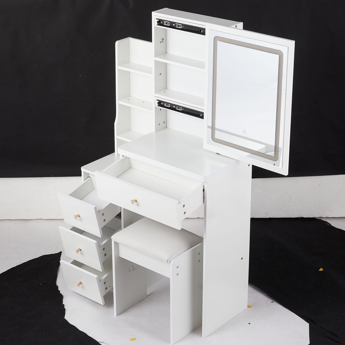 29.2-Inch LED Vanity Table with Sliding Mirror — view 3