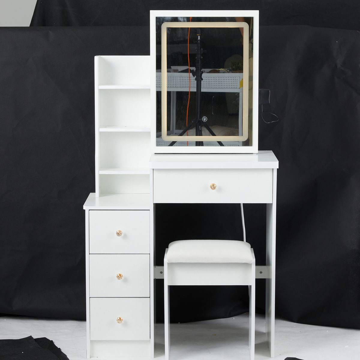 29.2-Inch LED Vanity Table with Sliding Mirror — view 4